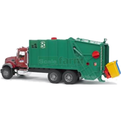 MACK Granite Garbage Truck (Red / Green) (Bruder 02812)