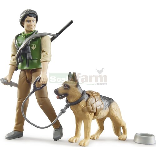 Forest Ranger with Dog and Equipment
