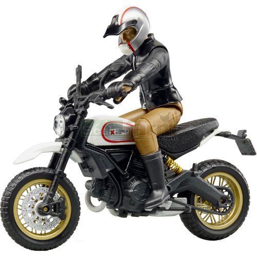 Bruder Scambler Bike Ducati Desert Sled & Driver Kids Toy Model Scale 1:16 
