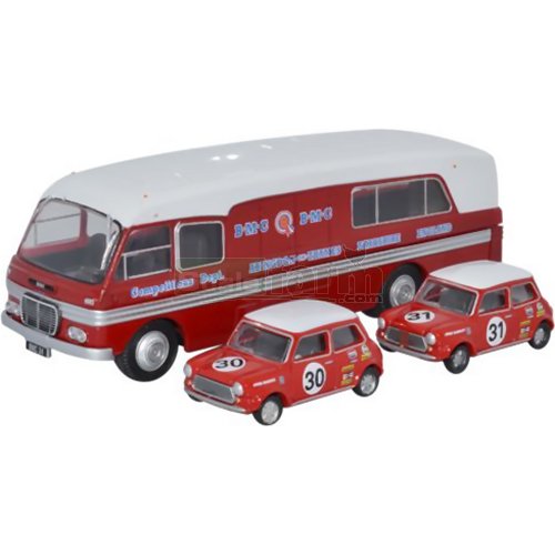 BMC Car Transporter & Two Minis - BMC Competitions Dept.