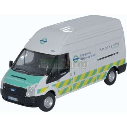 Oxford 76FT029 Ford Transit Mk5 LWB High Roof Docklands Light Railway