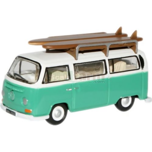 VW T2 Bus with Surf Boards - Birch Green/White