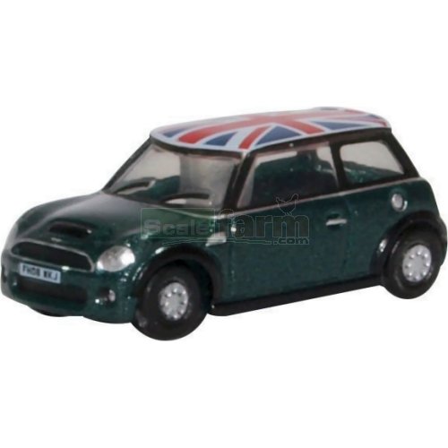 New Mini - British Racing Green with Union Jack