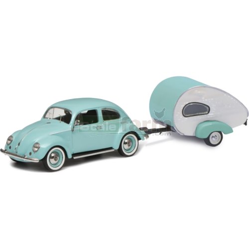 VW Beetle with Caravan - Turqoise