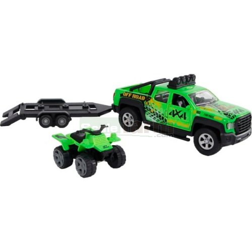 SUV with Trailer and Quad with Light and Sound