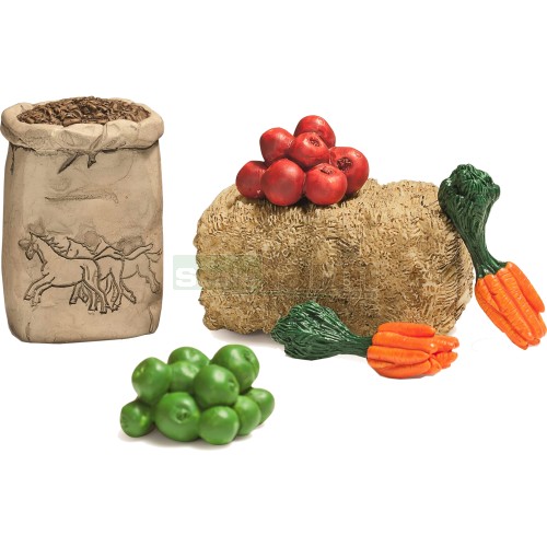 Schleich VEGGIE FEED SET plastic toy animal food crate carrots apples NEW 