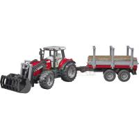 Preview Massey Ferguson 7480 Front Loader Tractor with Timber Trailer and 3 Logs