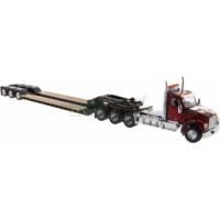 Preview Kenworth T880 SFFA Day Cab Tridem Tractor (Red) with XL120 Low-Profile HDG Trailer & Outriggers